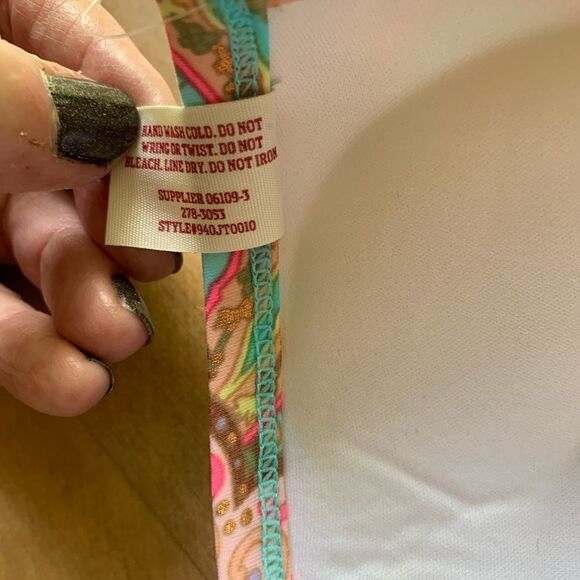 𝅺arizona Jean Company Paisley Print Bikini Top - Picture 4 of 4